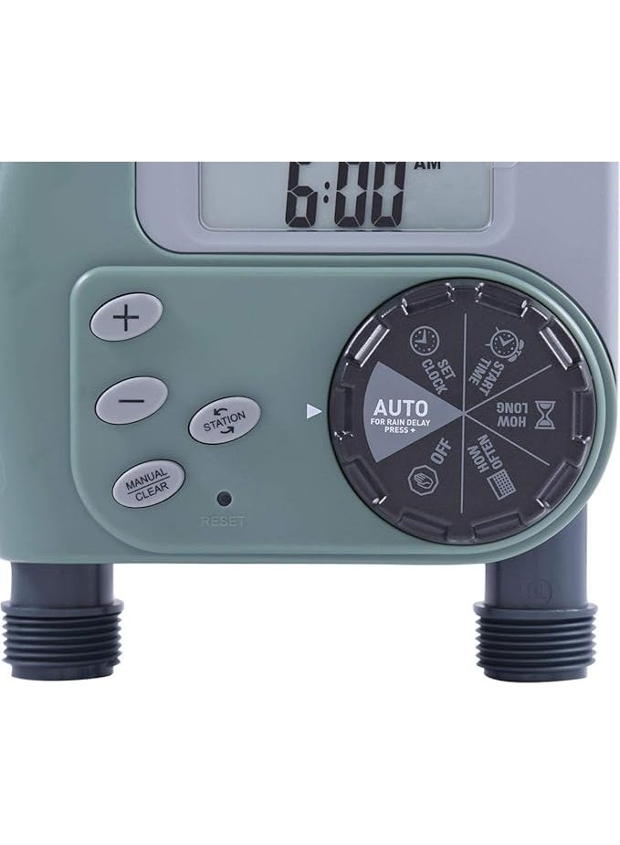 أوربت مؤقت صنبور مزدوج المحطة Orbit Buddy II - مؤقت ري خرطوم الحديقة ذو مخرجين، مثالي لنظام ري الحدائق المنزلية الخارجية - Image 5